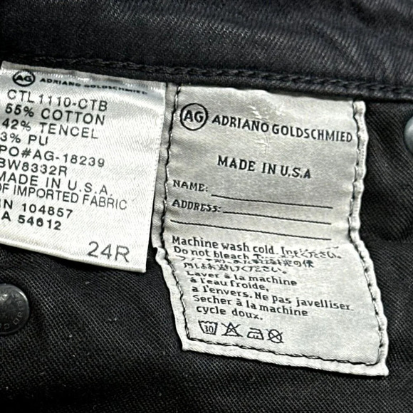AG Adriano Golschmied Jeans Womens 24 Black The Stilt Cigarette Leg Denim 24x28 - Picture 9 of 10